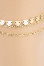 Load image into Gallery viewer, Dainty Layered Heart Chain Anklet