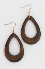 Load image into Gallery viewer, Wood Teardrop Earrings