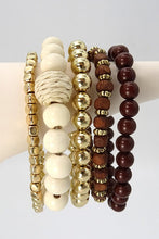 Load image into Gallery viewer, Chocolate Brown Wood Bracelet Set