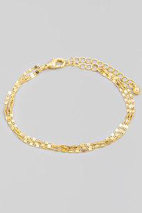 Dainty 3 Chain Gold Bracelet