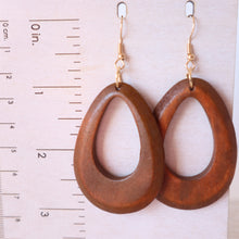 Load image into Gallery viewer, Wood Teardrop Earrings
