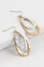 Load image into Gallery viewer, Gold and Silver Distressed Oval Earrings