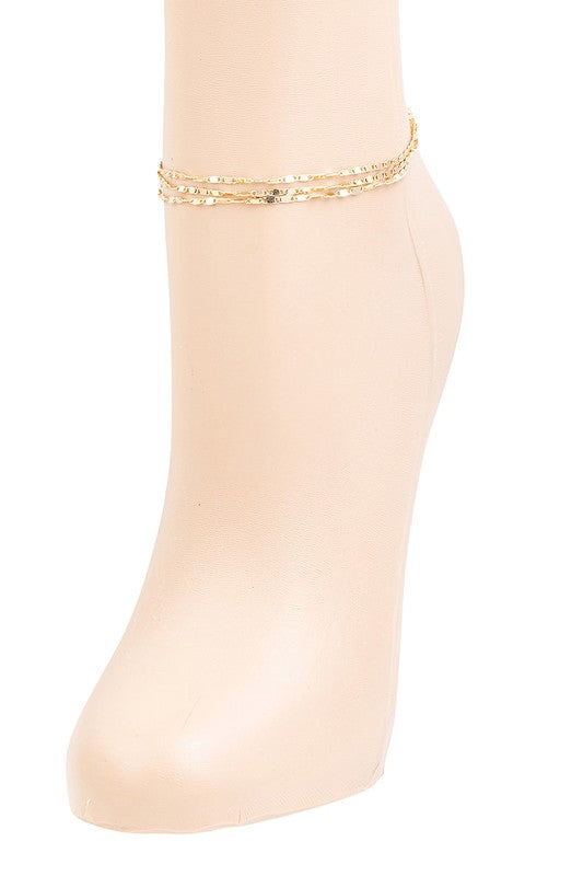 Dainty Layered Mariner Chain Anklet