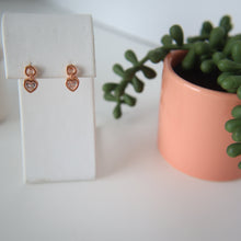 Load image into Gallery viewer, Mini Rose Gold Heart Earrings