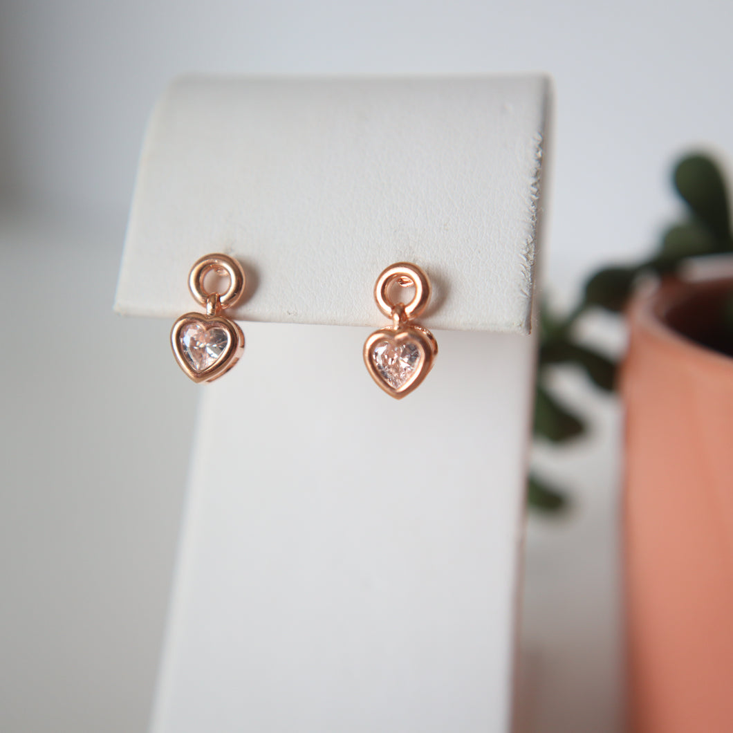 Mini Rose Gold Heart Earrings
