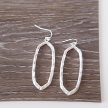 Load image into Gallery viewer, Distressed Silver Oval Earrings